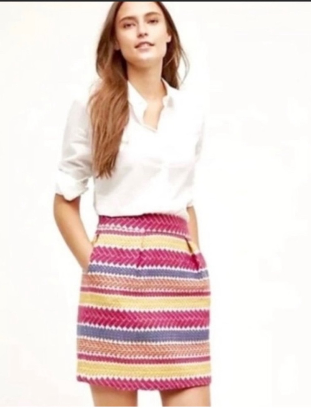 Anthropologie Nomad Morgan Carper Glistened Geo Skirt. Size S.
